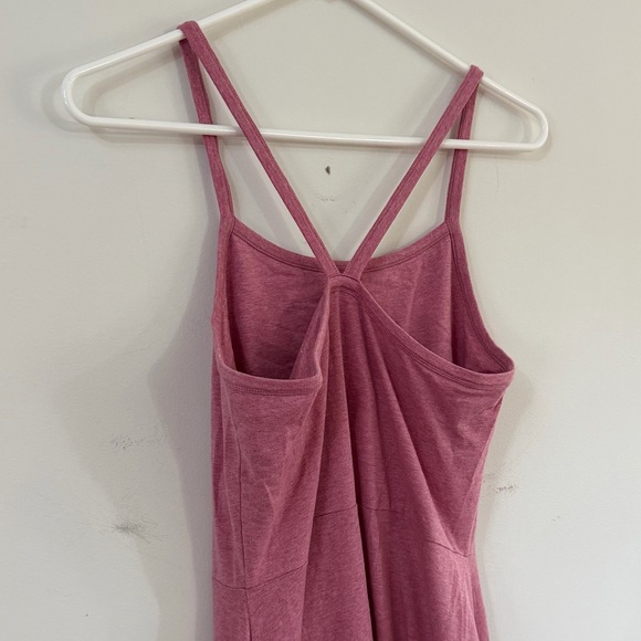 PACT Women’s Medium Fit & Flare Midi Dress Organic Cotton Pink Pockets Racerback - Picture 7 of 11